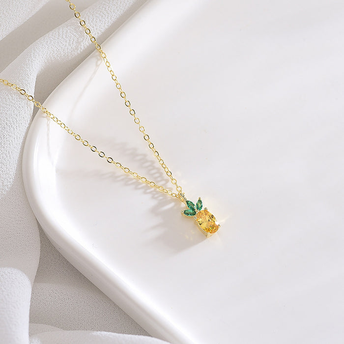 Pineapple Precious Gem Necklace