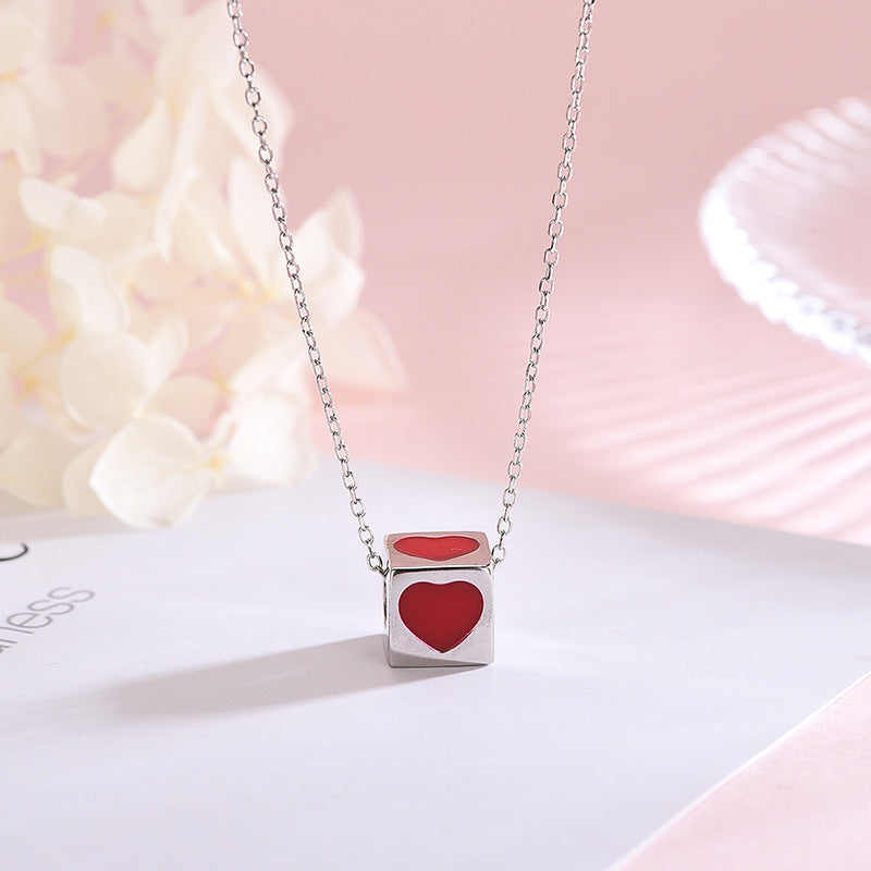 Square Heart Clavicle Necklace