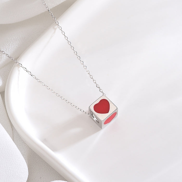 Square Heart Clavicle Necklace