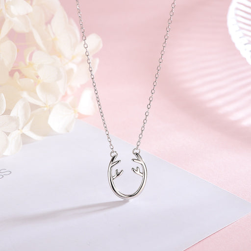 Antler Silver Necklace