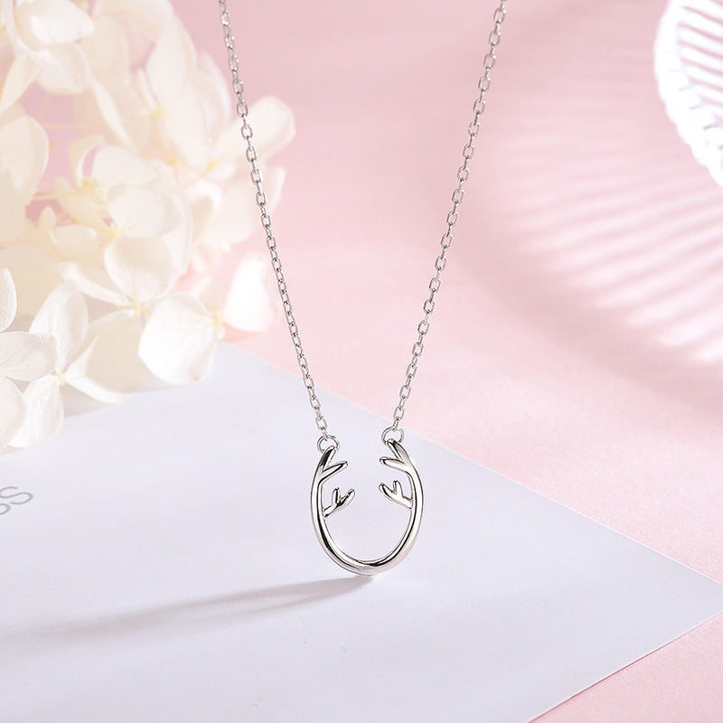 Antler Silver Necklace