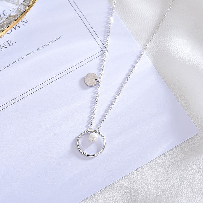 Pearl Silver Chain Necklace