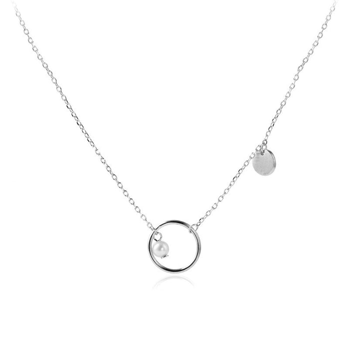Pearl Silver Chain Necklace