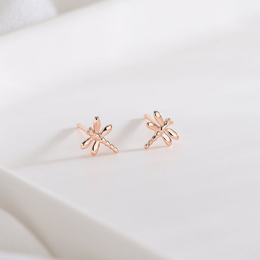 Rose Gold Dragonfly Earrings