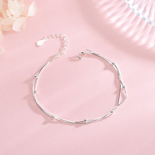 Double Strip Silver Bracelet