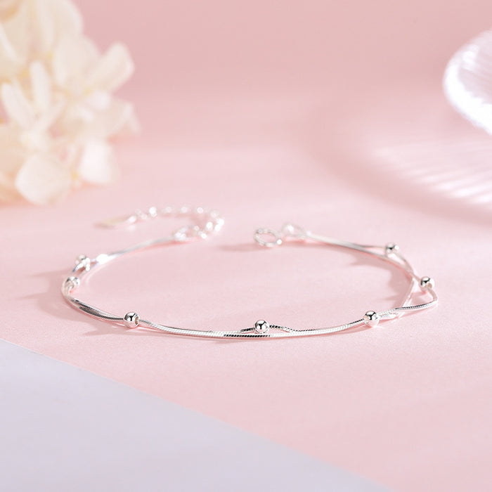 Double Strip Silver Bracelet