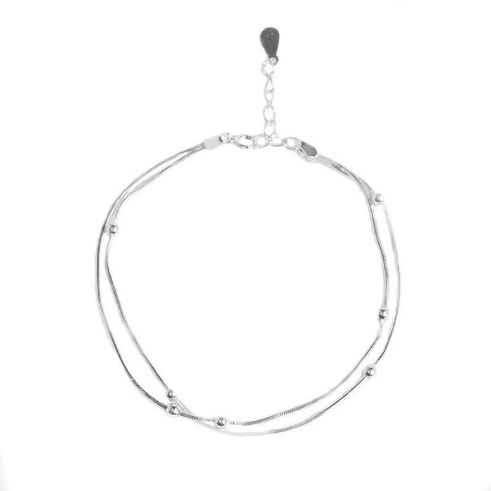 Double Strip Silver Bracelet