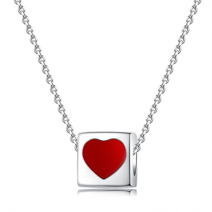 Square Heart Clavicle Necklace