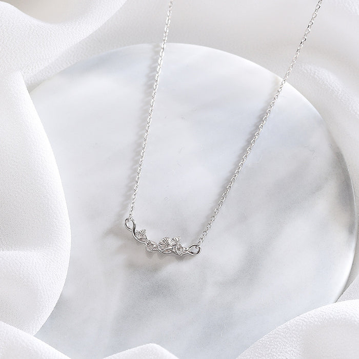 Ginkgo Leaf Silver Necklace