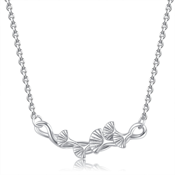 Ginkgo Leaf Silver Necklace