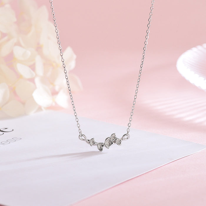Ginkgo Leaf Silver Necklace