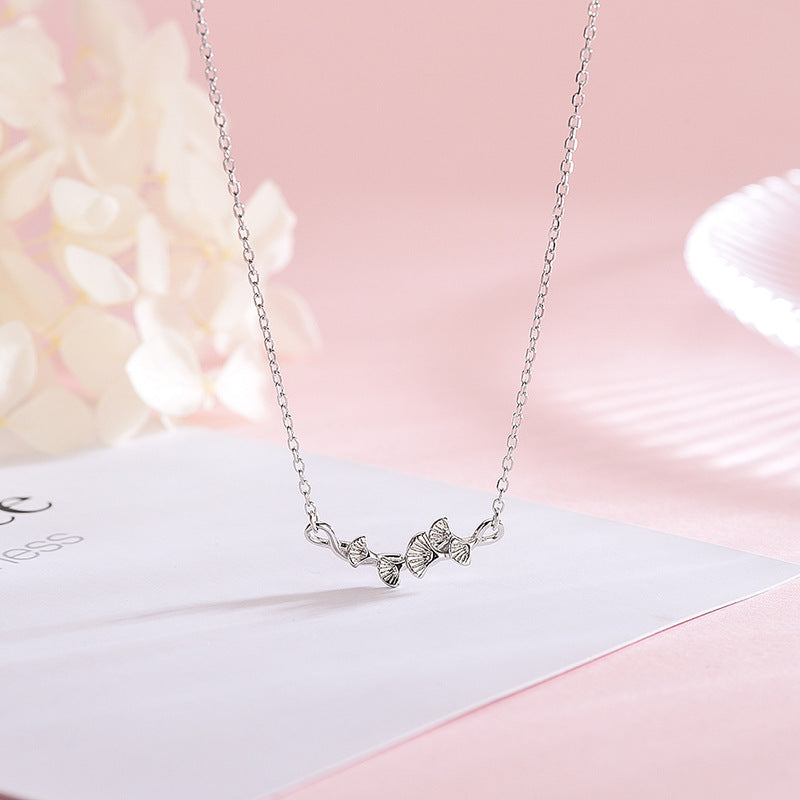 Ginkgo Leaf Silver Necklace