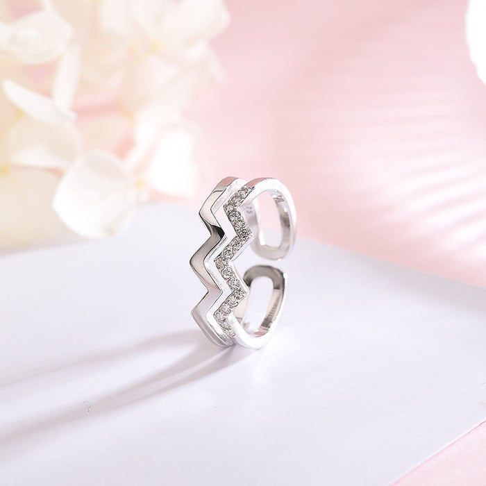 Double-Layer Diamond Ring