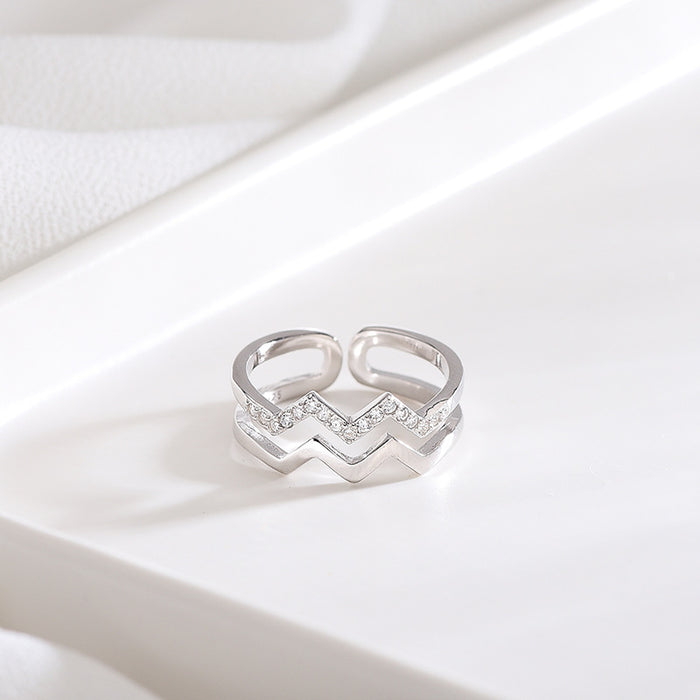 Double-Layer Diamond Ring