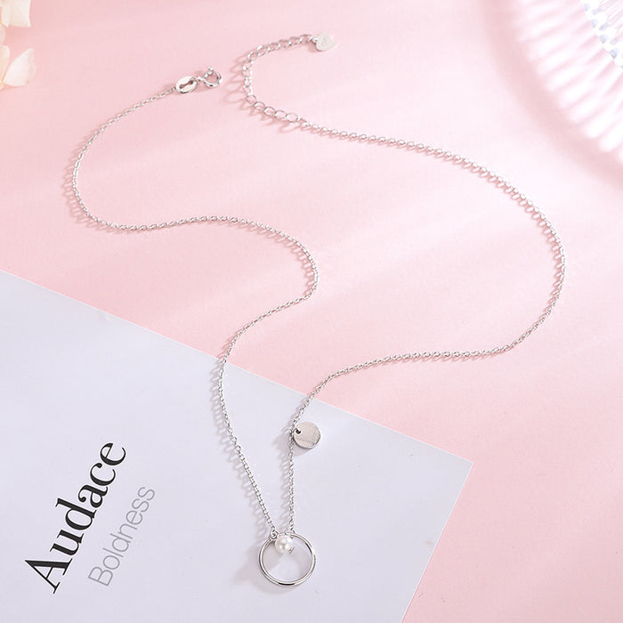 Pearl Silver Chain Necklace