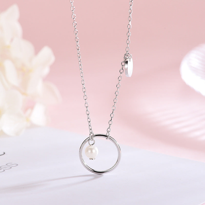 Pearl Silver Chain Necklace
