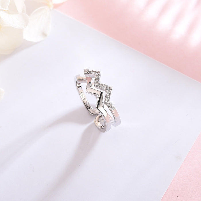 Double-Layer Diamond Ring