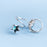 Blue Diamond Star Wave Earrings