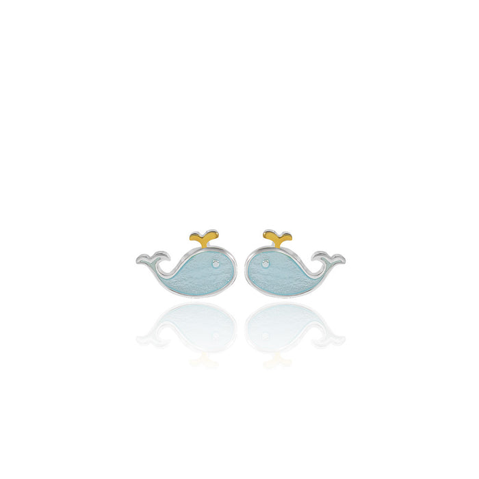 Blue Little Whale Earrings