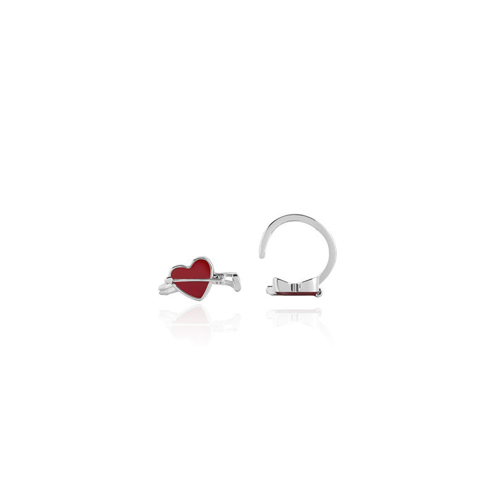Arrow Heart Silver Earrings