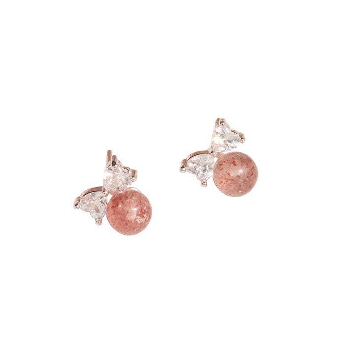 Silver Bow Diamond Crystal Earrings