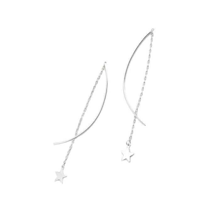 Star Wave Long Drop Earrings