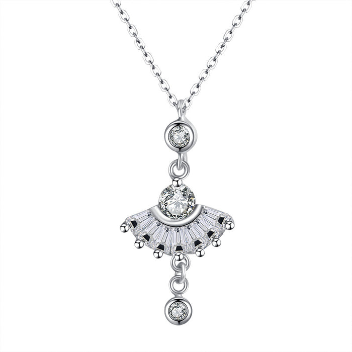 Diamond Fan Necklace