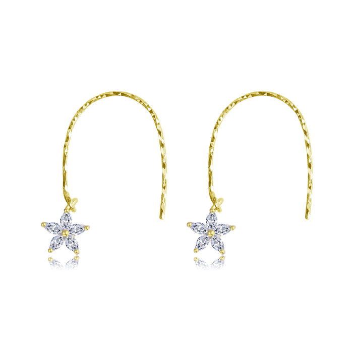 Flower Gold Lace Hook Earrings