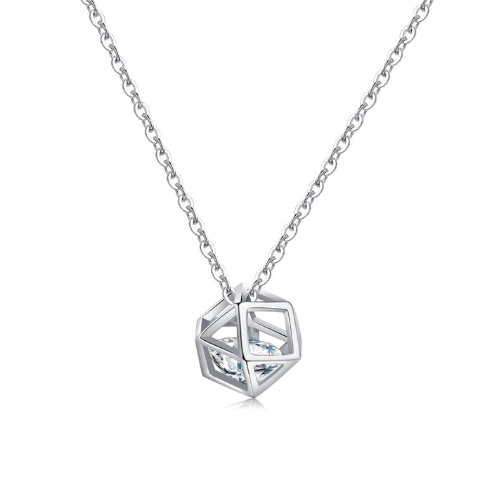 Polygon Cube Diamond Necklace