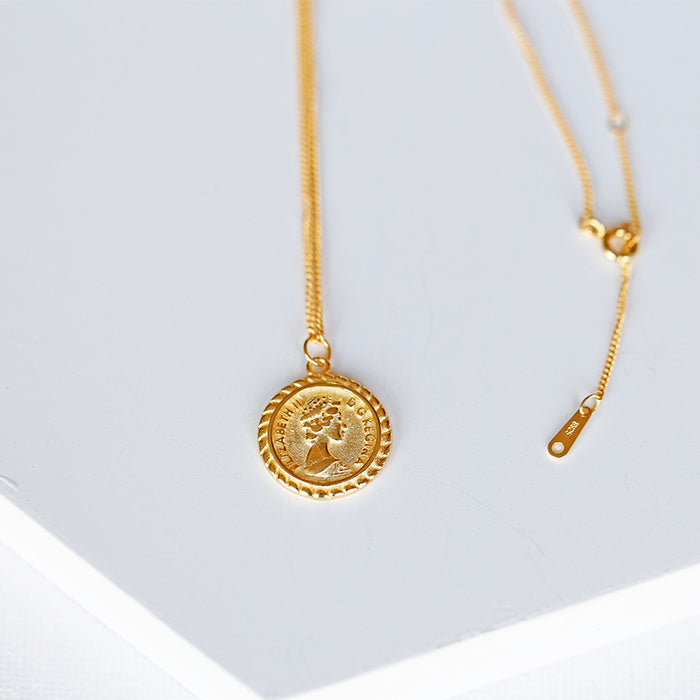 Elizabeth Round Coin Pendant