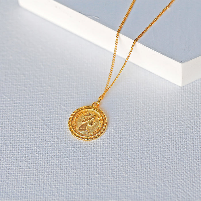 Elizabeth Round Coin Pendant