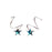Blue Diamond Star Wave Earrings